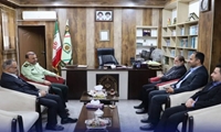 دیدار دکتر محمد حسین واثق کارگرنیا رئیس شورای اسلامی شهر رشت و دکتر رحیم شوقی شهردار رشت با سردار حسن پور فرمانده نیروی انتظامی گیلان