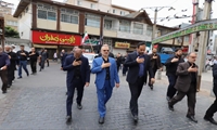 حرکت هیئت عزاداری شورای اسلامی و شهرداری رشت و برپایی مراسم سوگواری در بقعه متبرکه فاطمه اخری (س) رشت به مناسبت ایام محرم