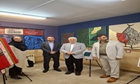 بازدید محمدحسن عاقل منش از نمایشگاه آثار کالیگرافی داتش اموزان هنرستان نقش و نگار و جمعی از هنرمندان جهاد دانشگاهی