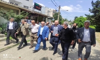 بازدید میدانی دکتر محمد حسین واثق کارگرنیا رئیس شورای اسلامی شهر رشت با همراهی مهندس حیدری شهردار منطقه سه و مهندس ملت دوست مدیر حقوقی شهرداری رشت  از بازارچه سردار سلیمانی خیابان تختی به منظور پیگیری مشکلات