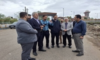 بازدید رؤسای کمیسیون‌های گردشگری و عمران شورای اسلامی شهر رشت با همراهی شهردار رشت از روند اجرای پروژه گردشگری تالاب عینک رشت